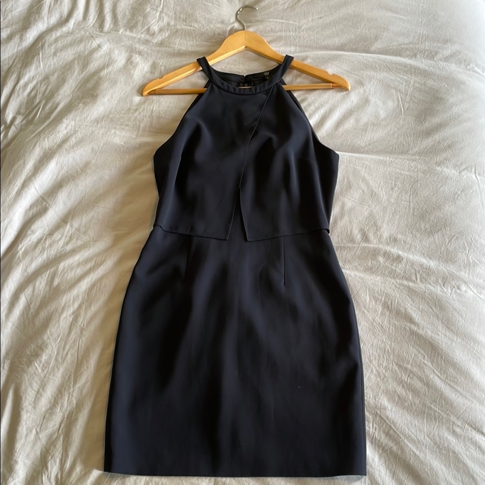 Elegant Navy Halter Dress